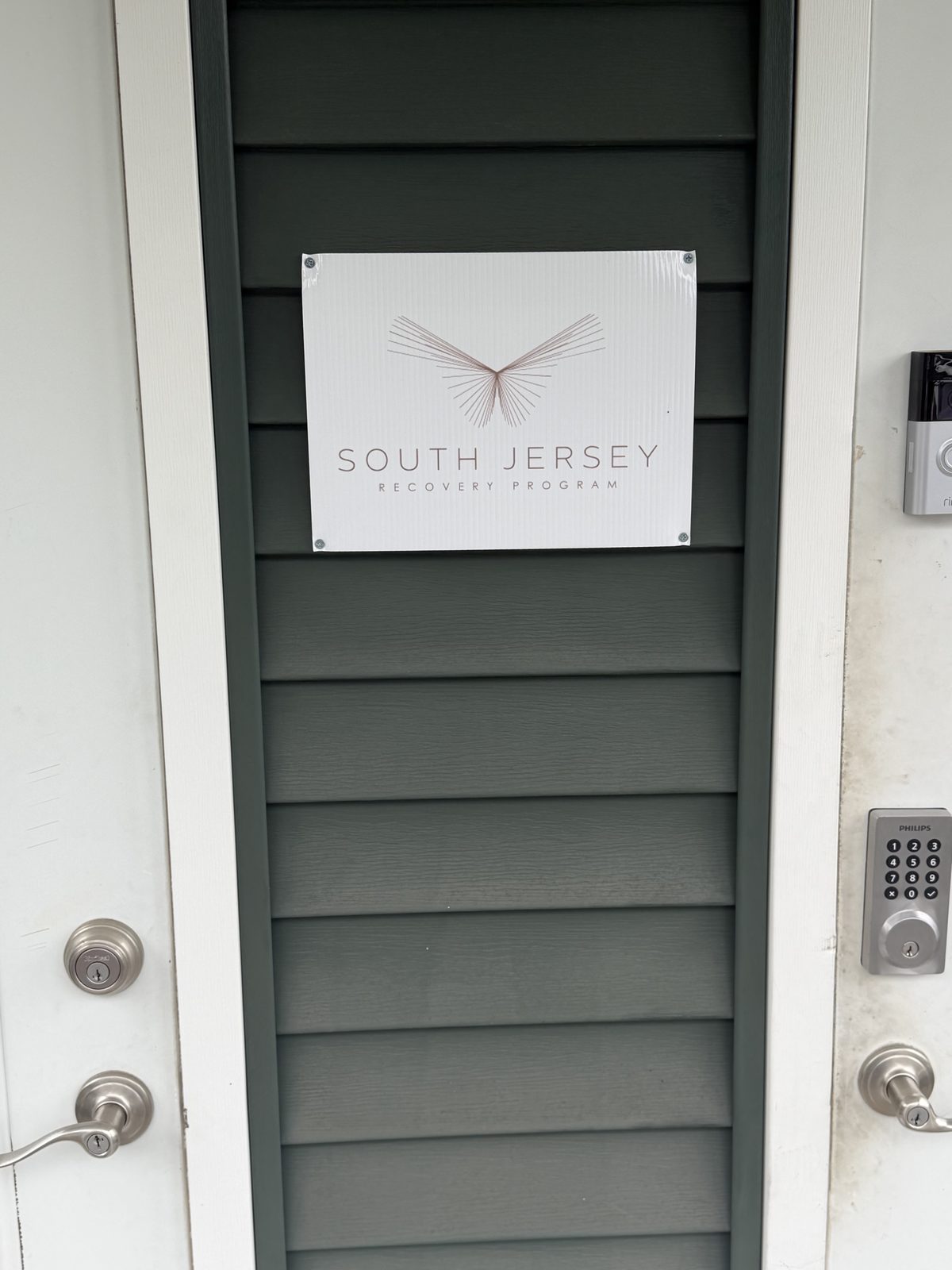 South Jersey Recovery Program sign on the front door
